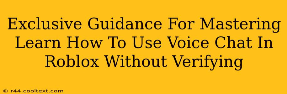 Exclusive Guidance For Mastering Learn How To Use Voice Chat In Roblox Without Verifying