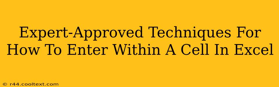 Expert-Approved Techniques For How To Enter Within A Cell In Excel