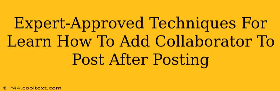 Expert-Approved Techniques For Learn How To Add Collaborator To Post After Posting