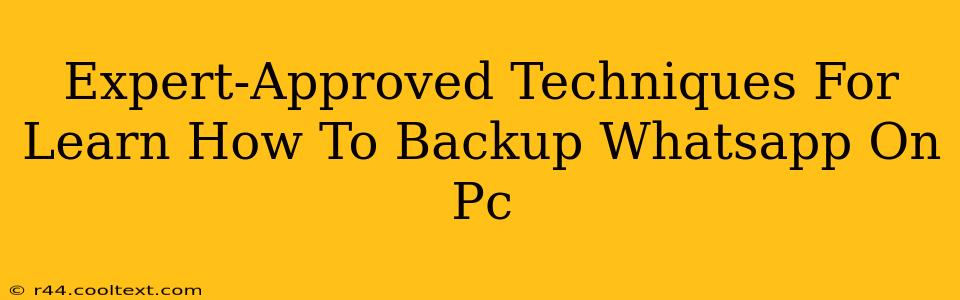 Expert-Approved Techniques For Learn How To Backup Whatsapp On Pc