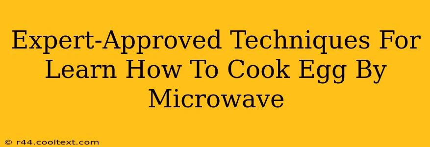 Expert-Approved Techniques For Learn How To Cook Egg By Microwave