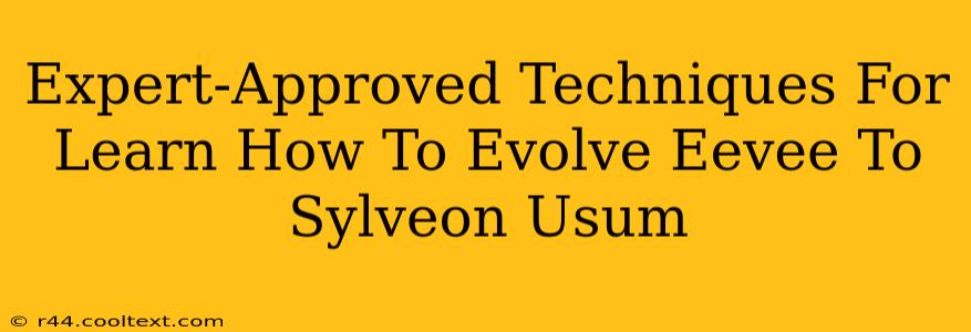 Expert-Approved Techniques For Learn How To Evolve Eevee To Sylveon Usum