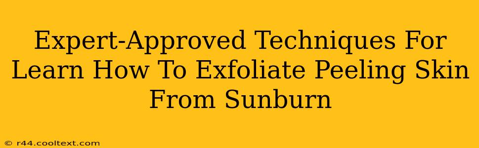 Expert-Approved Techniques For Learn How To Exfoliate Peeling Skin From Sunburn