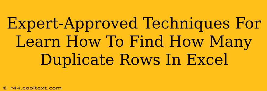 Expert-Approved Techniques For Learn How To Find How Many Duplicate Rows In Excel