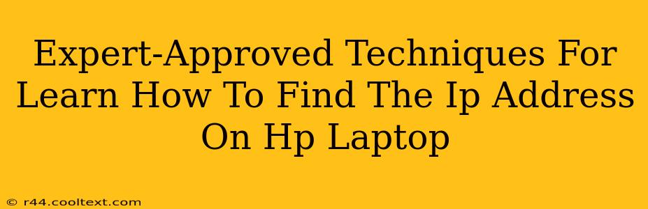 Expert-Approved Techniques For Learn How To Find The Ip Address On Hp Laptop