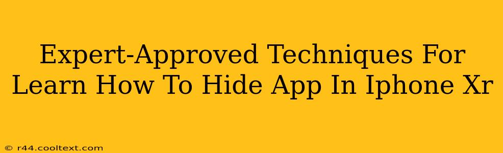 Expert-Approved Techniques For Learn How To Hide App In Iphone Xr