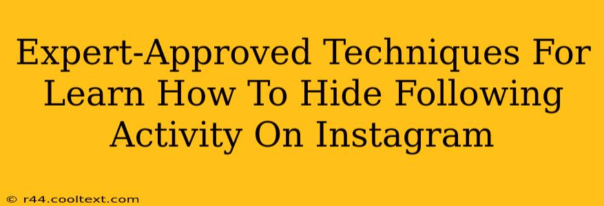 Expert-Approved Techniques For Learn How To Hide Following Activity On Instagram