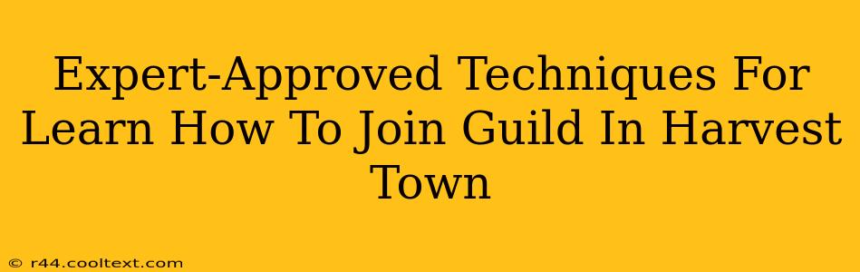 Expert-Approved Techniques For Learn How To Join Guild In Harvest Town