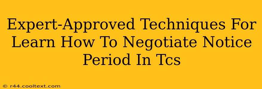 Expert-Approved Techniques For Learn How To Negotiate Notice Period In Tcs