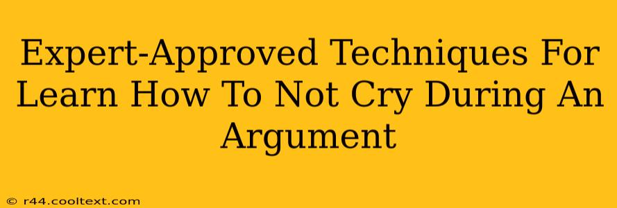 Expert-Approved Techniques For Learn How To Not Cry During An Argument