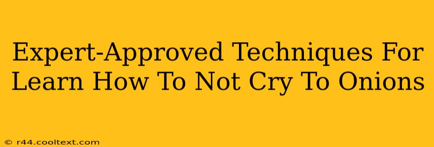 Expert-Approved Techniques For Learn How To Not Cry To Onions