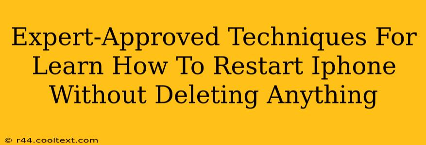 Expert-Approved Techniques For Learn How To Restart Iphone Without Deleting Anything