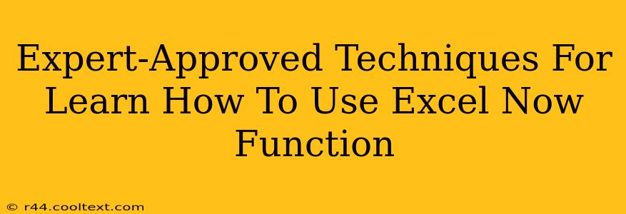 Expert-Approved Techniques For Learn How To Use Excel Now Function