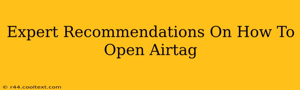 Expert Recommendations On How To Open Airtag