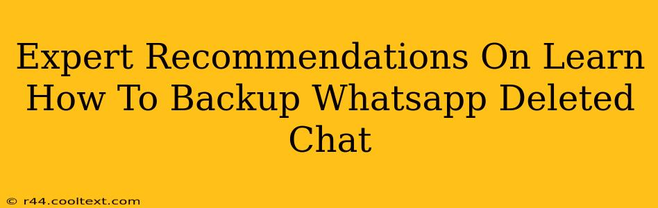 Expert Recommendations On Learn How To Backup Whatsapp Deleted Chat