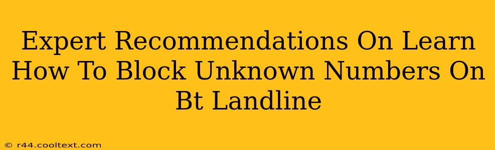 Expert Recommendations On Learn How To Block Unknown Numbers On Bt Landline