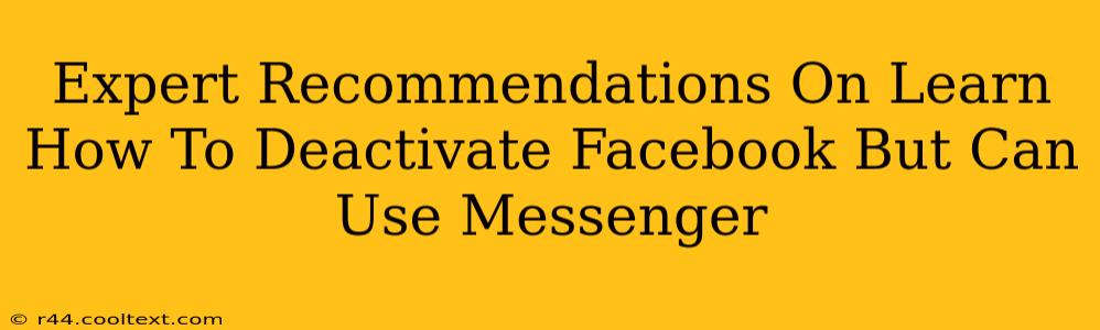 Expert Recommendations On Learn How To Deactivate Facebook But Can Use Messenger