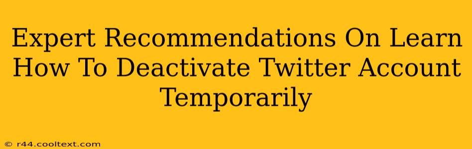 Expert Recommendations On Learn How To Deactivate Twitter Account Temporarily