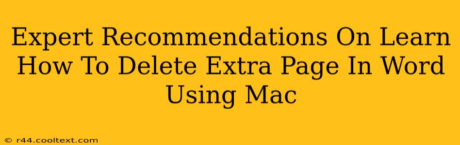 Expert Recommendations On Learn How To Delete Extra Page In Word Using Mac