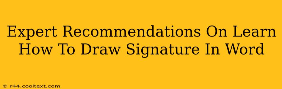 Expert Recommendations On Learn How To Draw Signature In Word