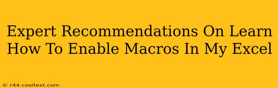 Expert Recommendations On Learn How To Enable Macros In My Excel