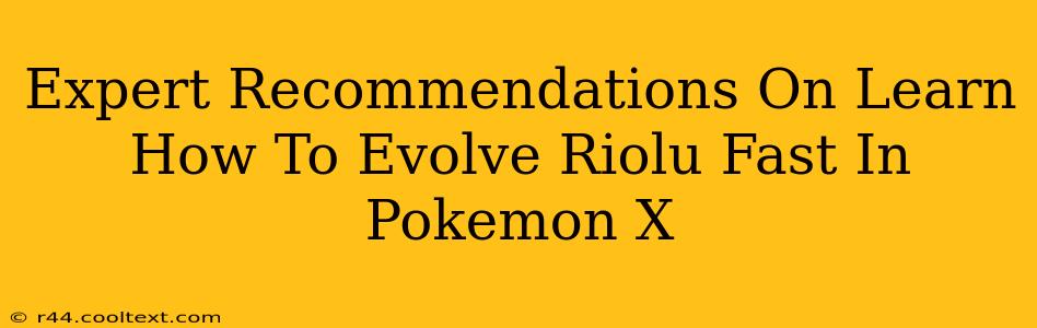 Expert Recommendations On Learn How To Evolve Riolu Fast In Pokemon X