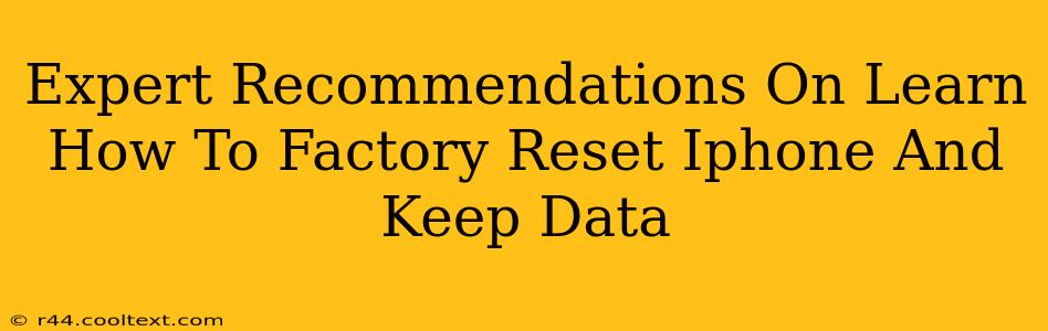 Expert Recommendations On Learn How To Factory Reset Iphone And Keep Data