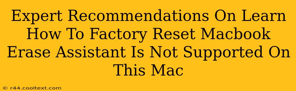 Expert Recommendations On Learn How To Factory Reset Macbook Erase Assistant Is Not Supported On This Mac