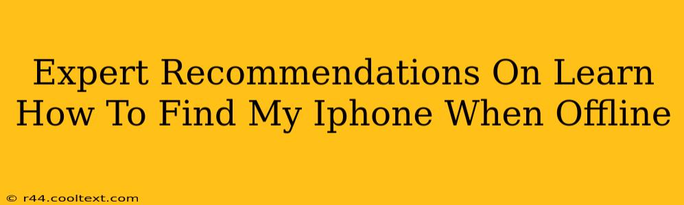 Expert Recommendations On Learn How To Find My Iphone When Offline