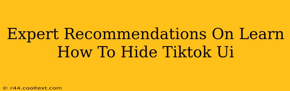 Expert Recommendations On Learn How To Hide Tiktok Ui