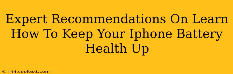 Expert Recommendations On Learn How To Keep Your Iphone Battery Health Up