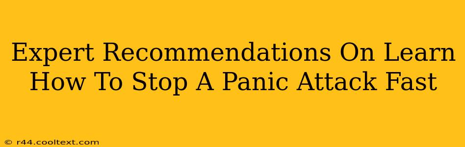 Expert Recommendations On Learn How To Stop A Panic Attack Fast