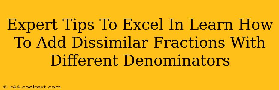 Expert Tips To Excel In Learn How To Add Dissimilar Fractions With Different Denominators