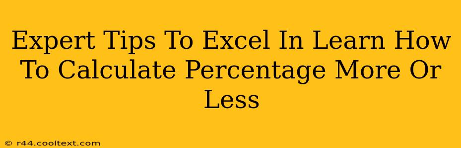 Expert Tips To Excel In Learn How To Calculate Percentage More Or Less