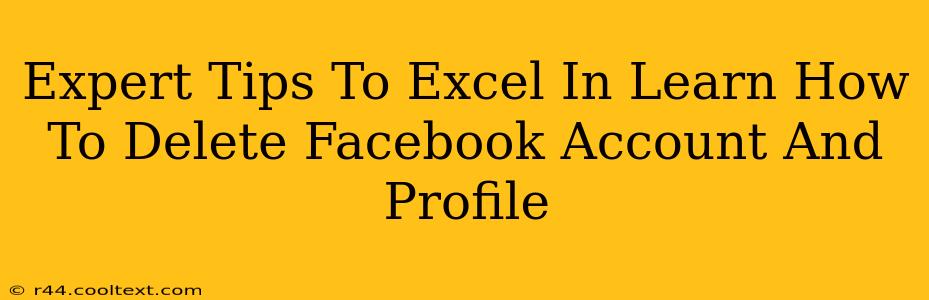 Expert Tips To Excel In Learn How To Delete Facebook Account And Profile