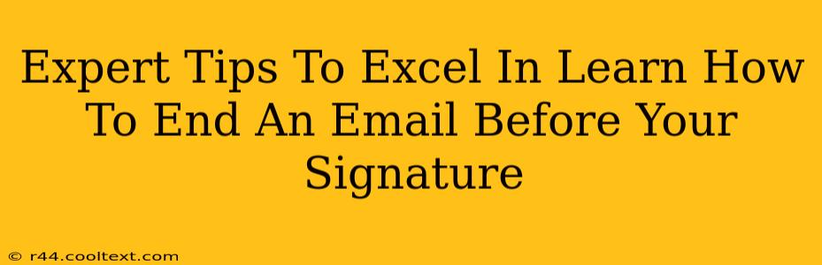 Expert Tips To Excel In Learn How To End An Email Before Your Signature