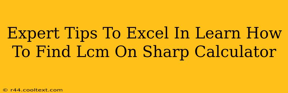 Expert Tips To Excel In Learn How To Find Lcm On Sharp Calculator