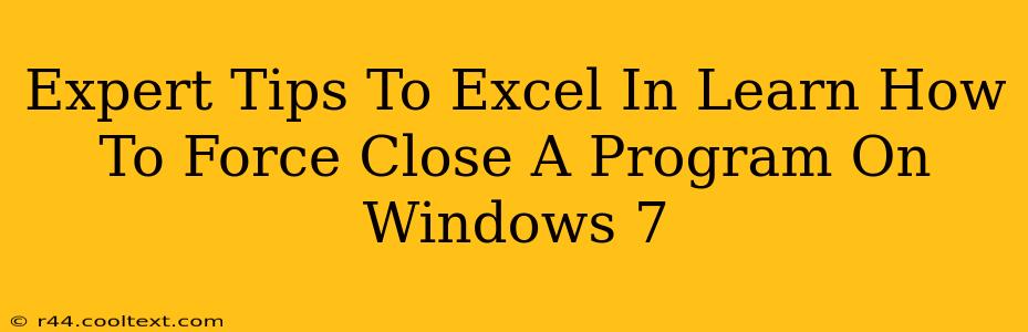 Expert Tips To Excel In Learn How To Force Close A Program On Windows 7