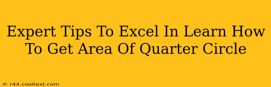 Expert Tips To Excel In Learn How To Get Area Of Quarter Circle