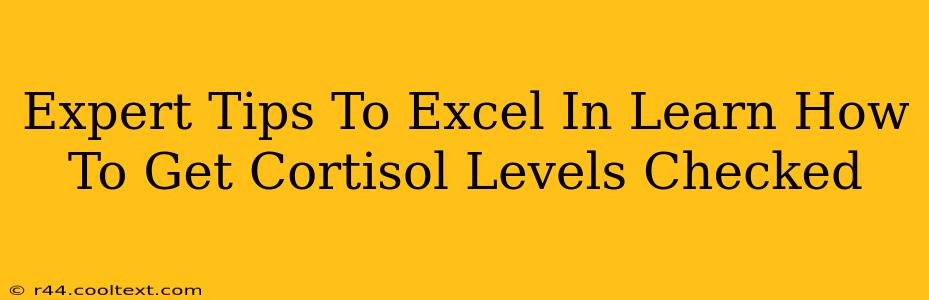 Expert Tips To Excel In Learn How To Get Cortisol Levels Checked