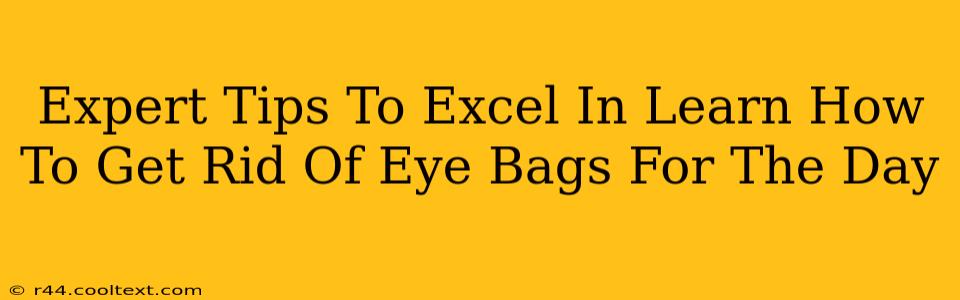 Expert Tips To Excel In Learn How To Get Rid Of Eye Bags For The Day