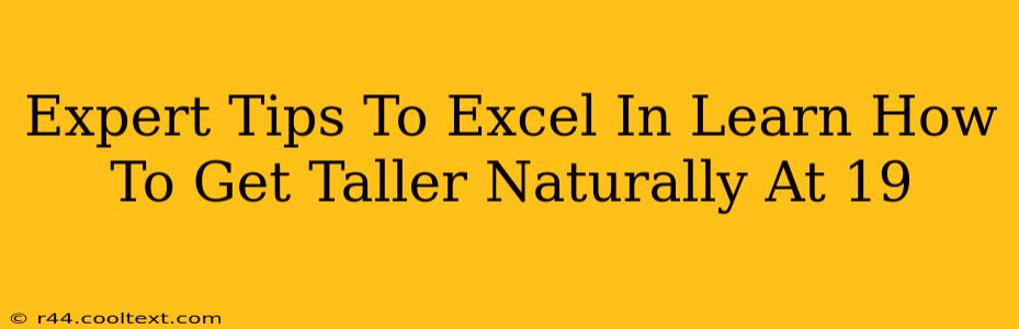 Expert Tips To Excel In Learn How To Get Taller Naturally At 19