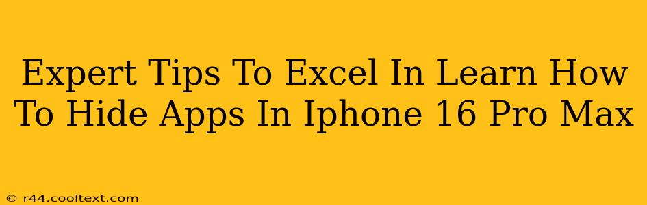 Expert Tips To Excel In Learn How To Hide Apps In Iphone 16 Pro Max