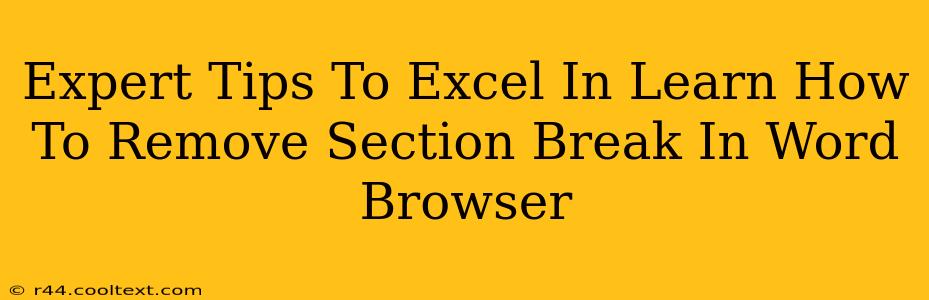 Expert Tips To Excel In Learn How To Remove Section Break In Word Browser