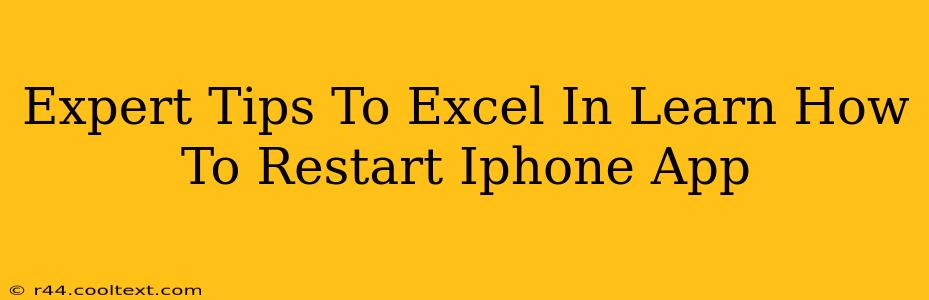 Expert Tips To Excel In Learn How To Restart Iphone App