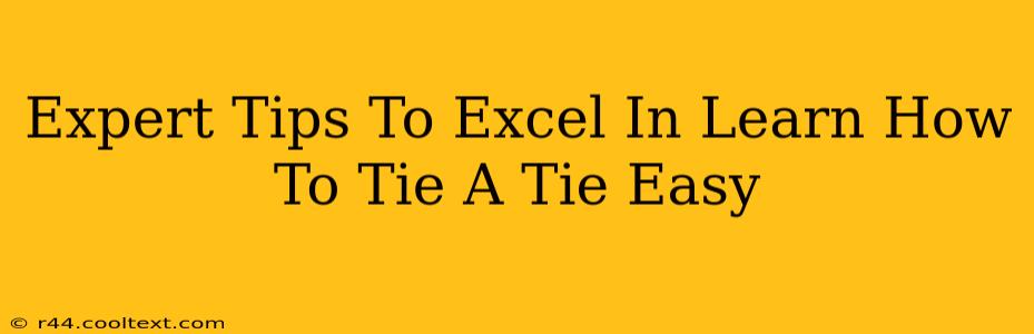 Expert Tips To Excel In Learn How To Tie A Tie Easy