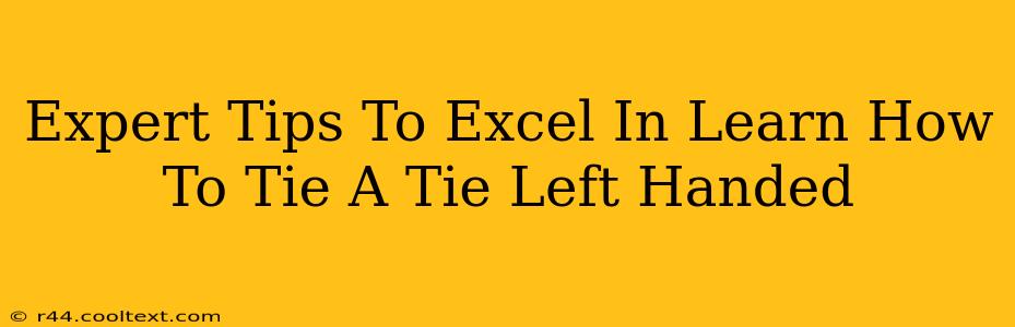 Expert Tips To Excel In Learn How To Tie A Tie Left Handed