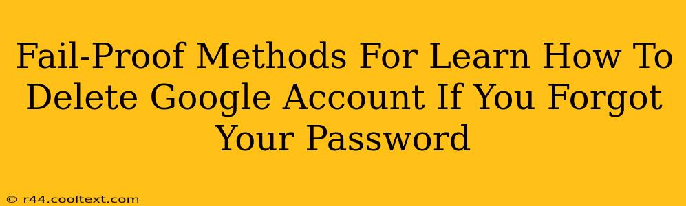 Fail-Proof Methods For Learn How To Delete Google Account If You Forgot Your Password