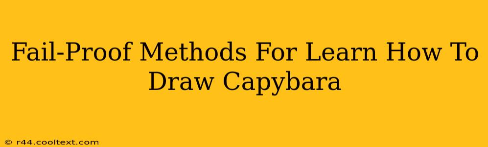 Fail-Proof Methods For Learn How To Draw Capybara