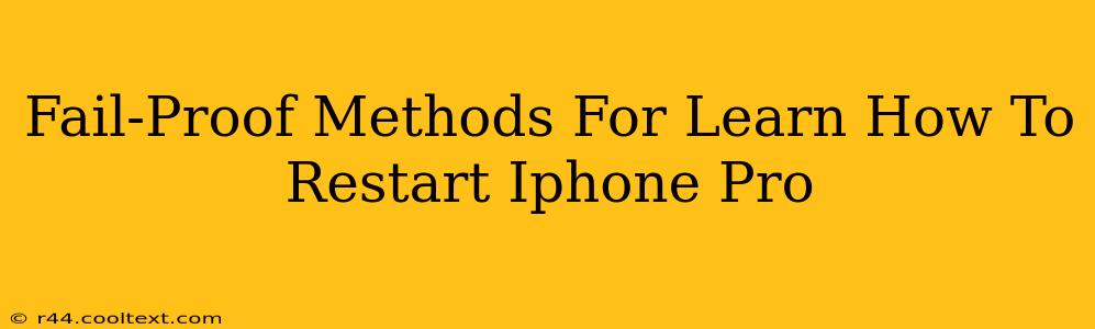 Fail-Proof Methods For Learn How To Restart Iphone Pro